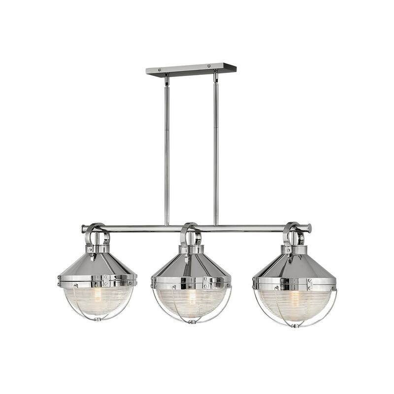 Hinkley Lighting 3 Light 42" Wide Linear Chandelier - Polished Nickel
