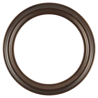 Philadelphia Framed Round Mirror in Rubbed Bronze - Antique Bronze