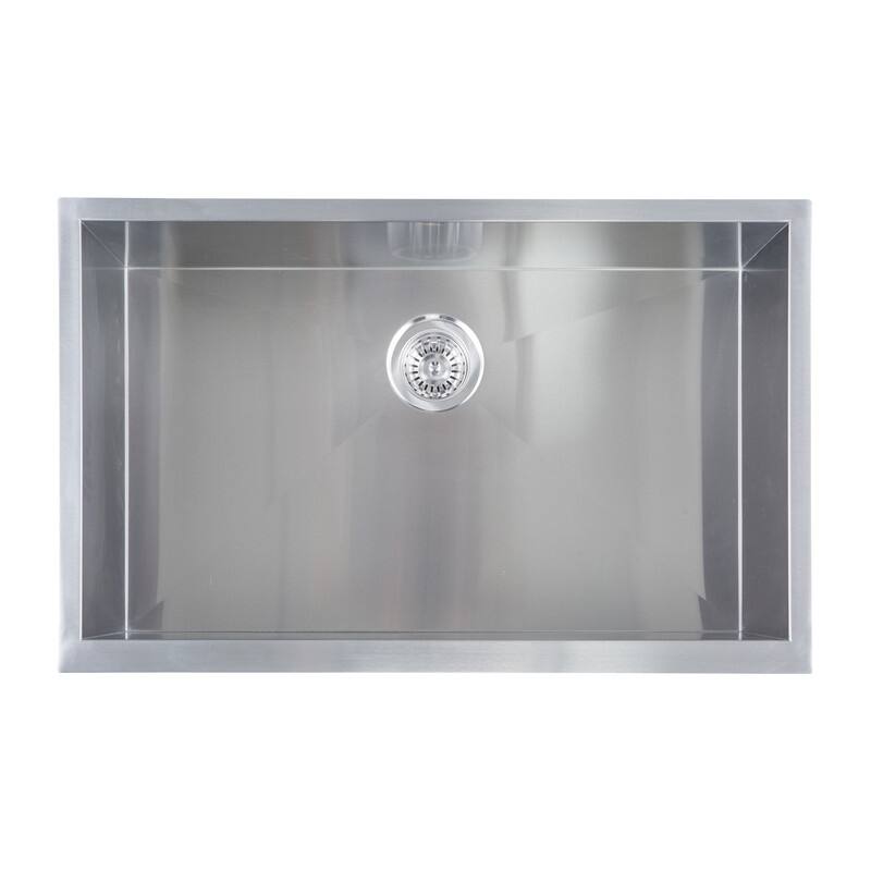 Yosemite Home Decor 19" x 32" Stainless Steel Undermount Right-Angled Single Sink - 19 x 32 x 10