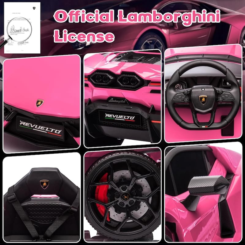 12V Kids Ride On Car, Licensed Lamborghini Revuelto Electric Car for Kids