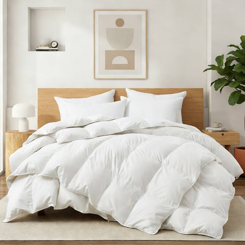 3-in-1 800 Fill Power 90% Down Comforter with 400 TC Cotton Shell, All Season Detachable Layers Modular Duvet Insert