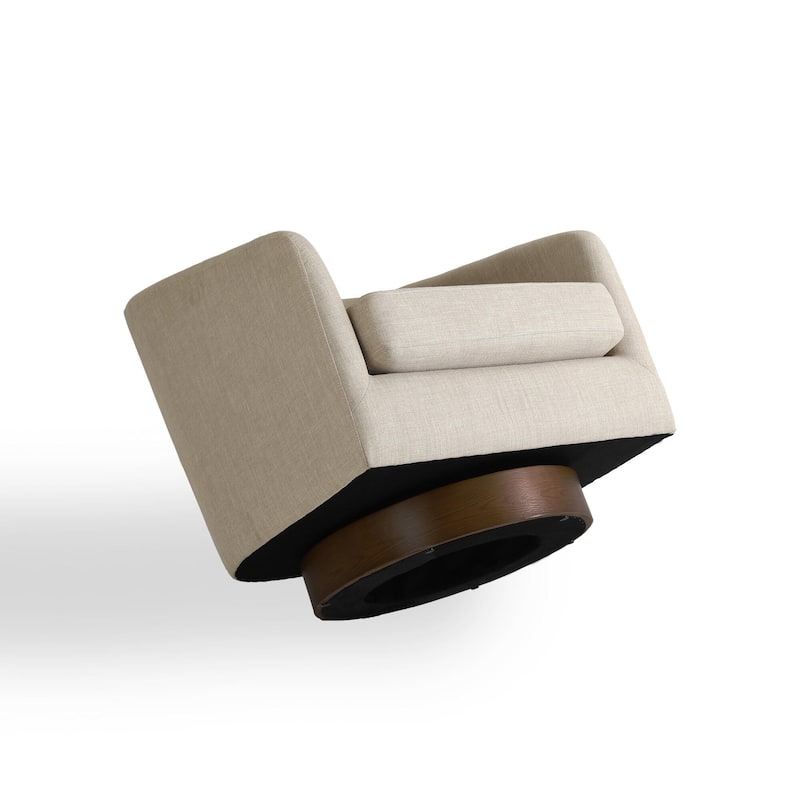 2 Set Modern Wide Round Swivel Accent Barrel Chairs