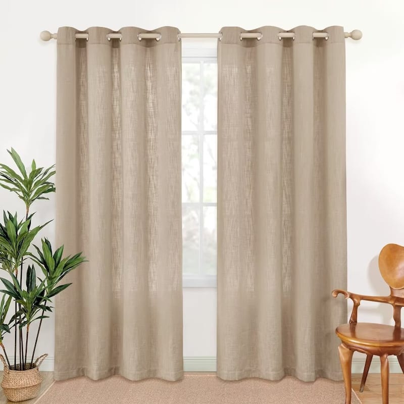 Linen Texture Light Filtering Grommet Panel Pair
