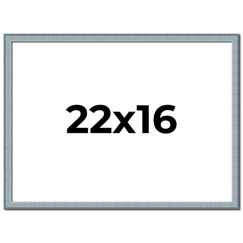 22x16 Frame Rustic Sky Blue Solid Wood Picture Frame | 0.75 Inch