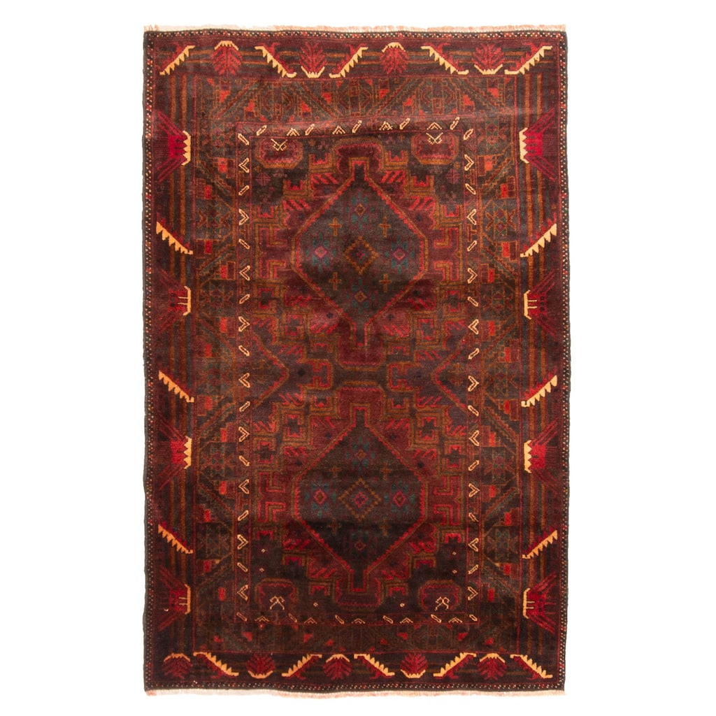 ECARPETGALLERY Hand-knotted Teimani Charcoal Wool Rug - 3'3 x 5'1