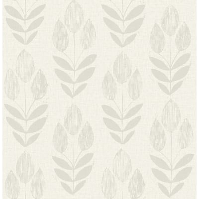 Chesapeake Garland Light Grey Block Tulip Wallpaper