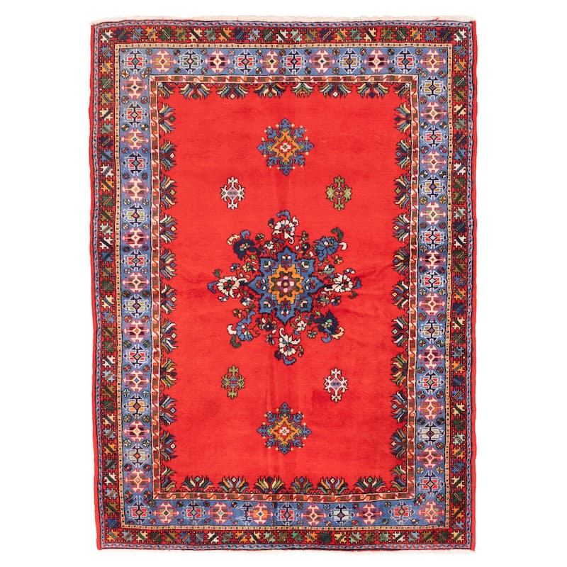 ECARPETGALLERY Hand-knotted Royal Maroc Red Wool Rug - 5'9 x 8'0