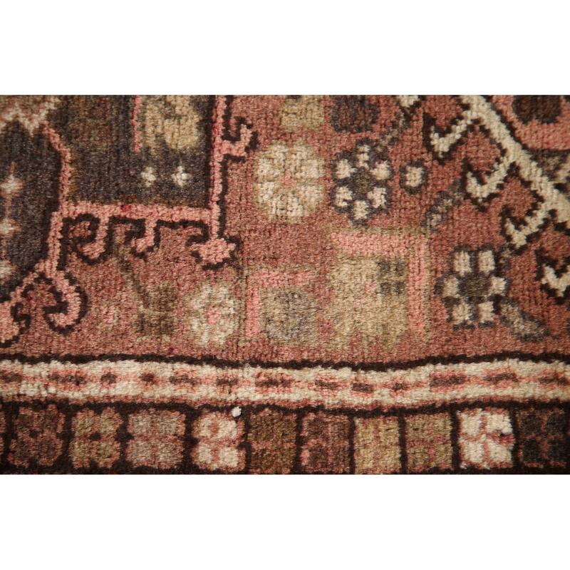 Orange Gharajeh Persian Vintage Runner Rug Handmade Wool Carpet - 1'10"x 7'5"
