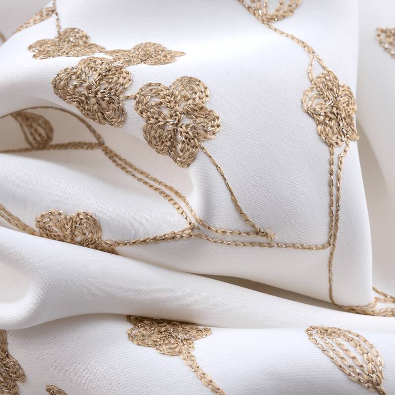 Lilian Embroidered Privacy Window Curtain Panel 84" or 95"
