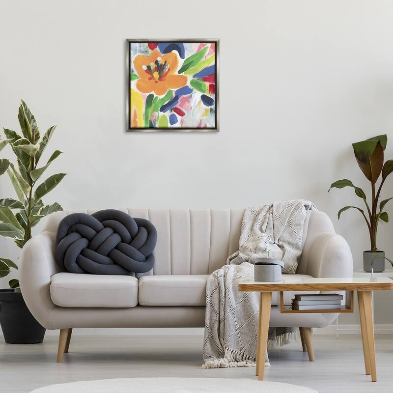 Stupell Blossoms in Rich Hues Framed Floater Canvas Wall Art Design By June Erica Vess