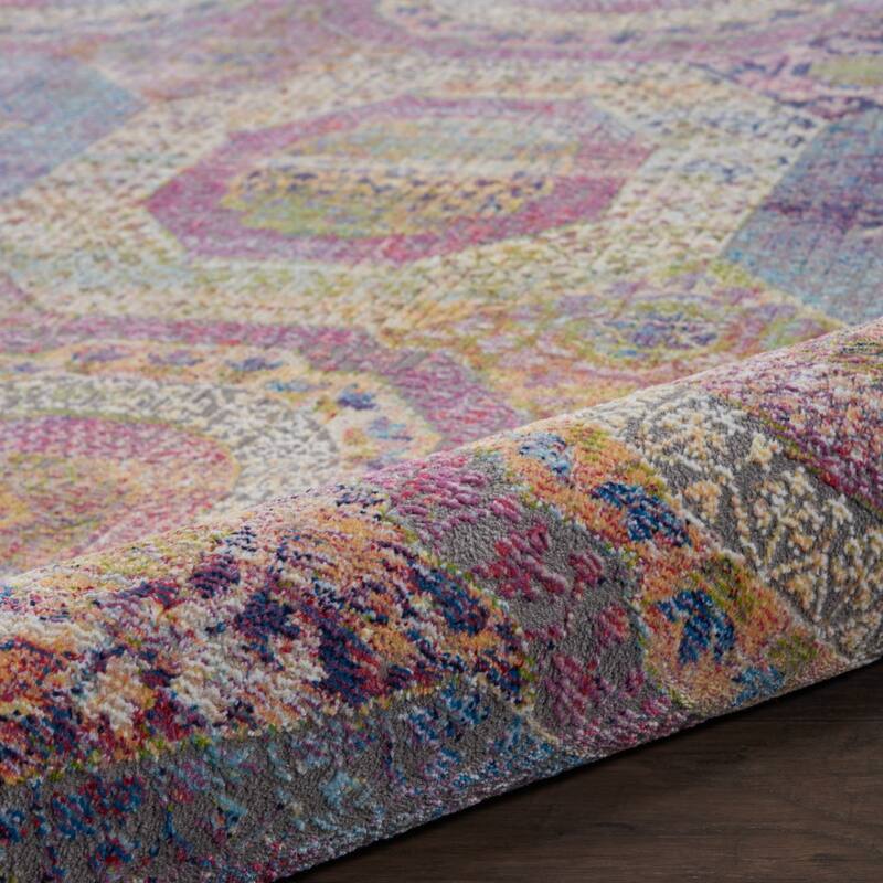 Foyew Power Loomed Distressed Geometric Modern Non Skid Area Rug By HomeRoots - 118' X '94' X '0.5