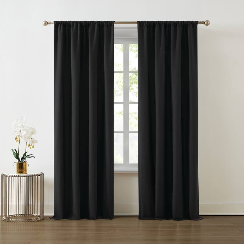 Truly Soft Everyday Window Curtain Panel Pair - 84 Inches - Black