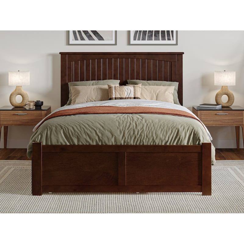 Nantucket Full Platform Bed with Footboard and Twin Trundle