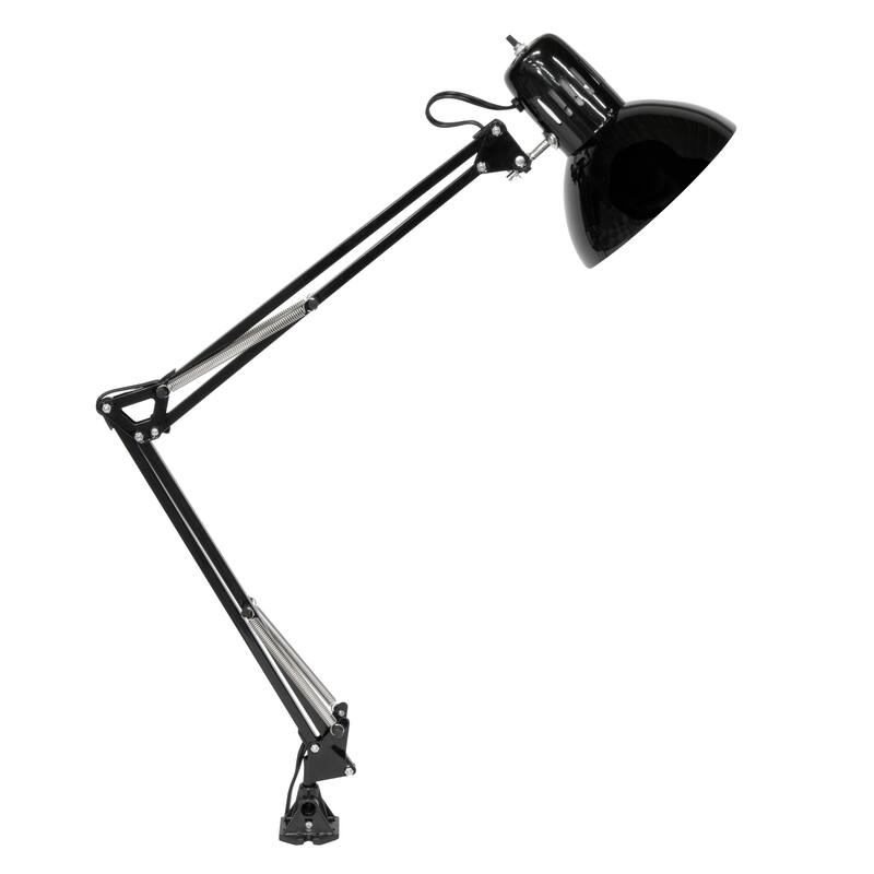 Studio Designs Swing Arm Desk Lamp with LED Bulb and Clamp Base - Black