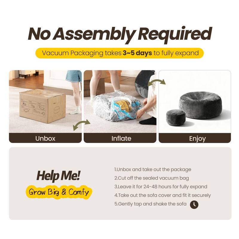 OVIOS Plush Wrapped Lounger Sofa With Ottoman