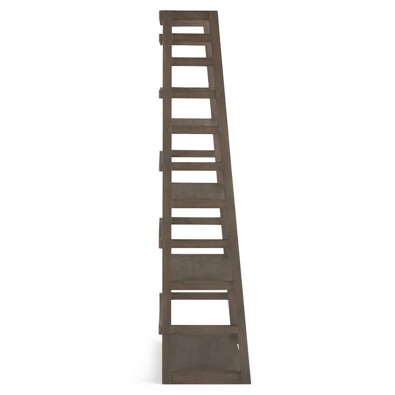 WYNDENHALL Normandy SOLID WOOD 63 inch x 30 inch Transitional Ladder Shelf Bookcase - 30"w x 15.9"d x 63"h