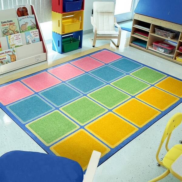 Blocks Abound Pastel Educational Nylon Area Rug Bed Bath & Beyond