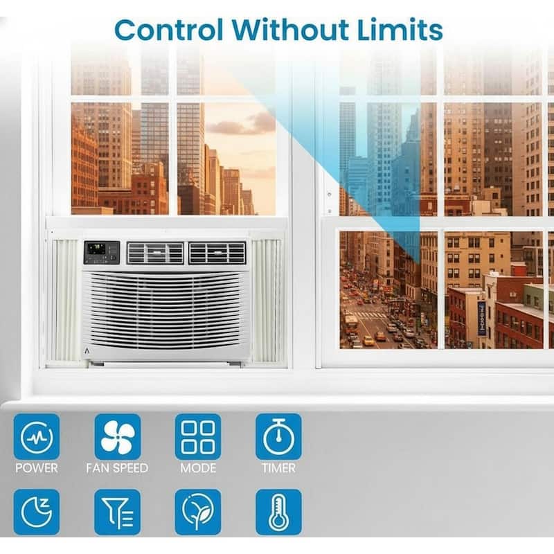 10000 BTU Window Air Conditioner, Fast Cooling to 450 Sq.Ft.,with Remote