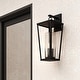 preview thumbnail 8 of 13, Elliot Black Outdoor Wall Lantern w/ Clear Glass