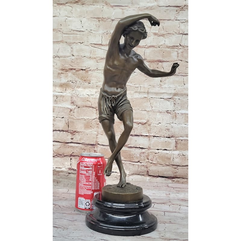 Young Boy Clical Dancer - Hot Cast Bronze Figure Sculpture By Duret