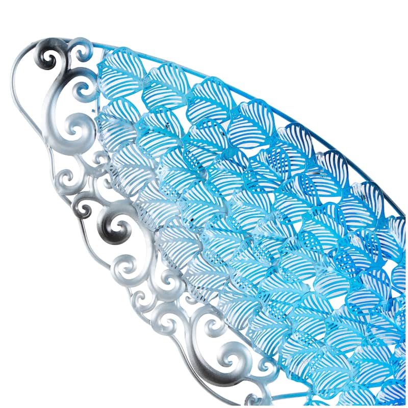 Iron Metal Eclectic Butterfly Wall Decor in Blue, Purple, or Green (16" H X 21" W)