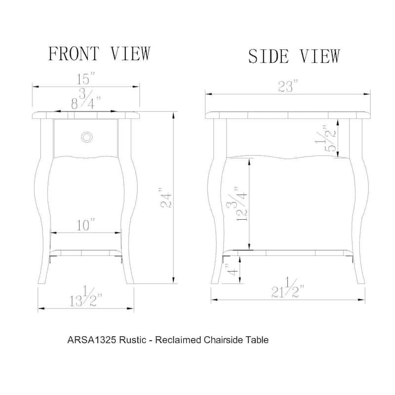 Alaterre Rustic Reclaimed Wood Accent Table, with Shelf, and Drawer