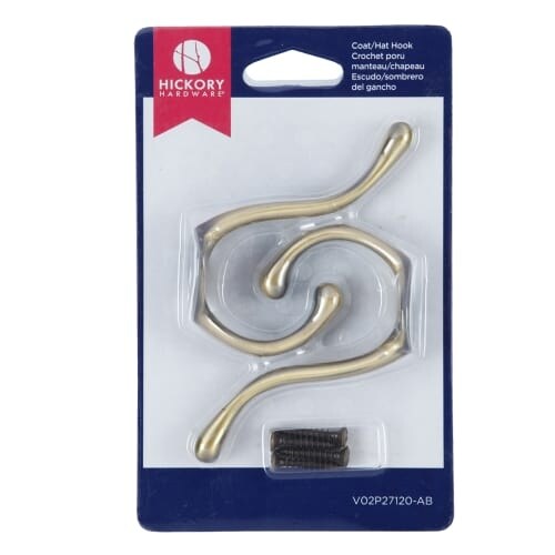 Hickory Hardware V02P27120 Double Metal Coat Hook (Package of 2)