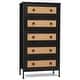 preview thumbnail 10 of 32, 5-Drawer Chest Dresser Closet PE Wicker Rattan Storage Tower Organizer
