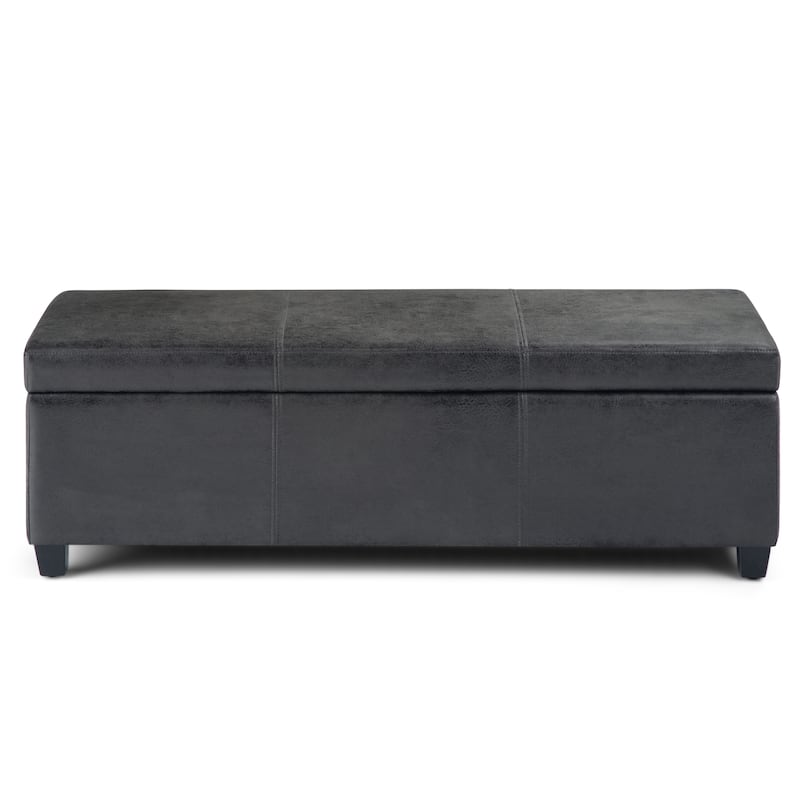 WYNDENHALL Franklin 48-in. Wide Contemporary Rectangular Storage Ottoman