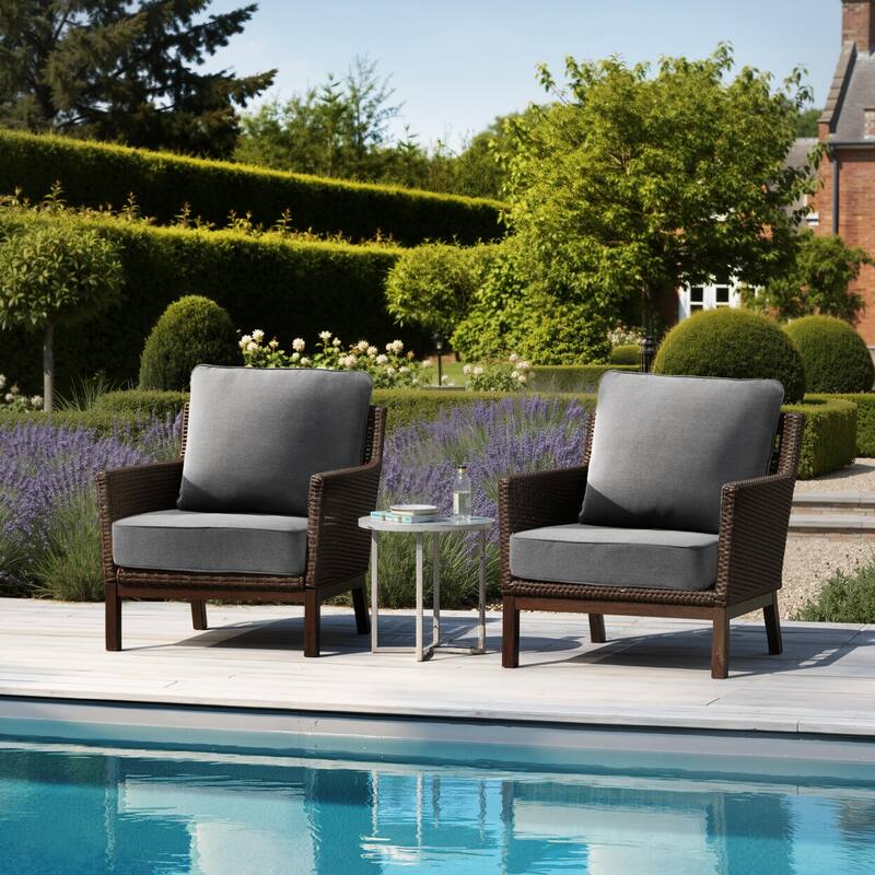 24''Wx24''Dx5.5''in T Outdoor Indoor Patio Premium Fabric Seat Cushions Set (Seat & Back)