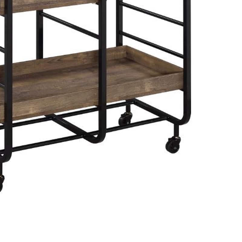 ACME Vorrik Serving Cart in Black & Walnut