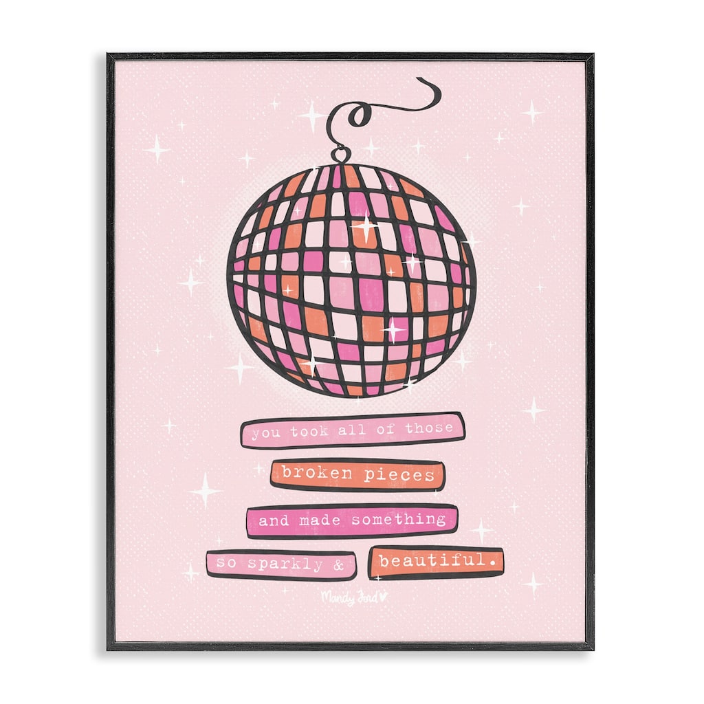 Stupell Sparkly & Beautiful Inspirational Framed Giclee Art Design By Mandy Ford Art + Illustration