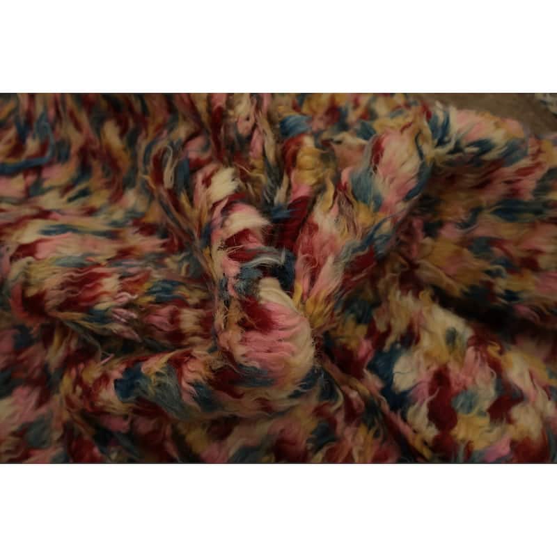 Hand Knotted Oriental 100% Wool Carpet Tribal Checkered Pink Moroccan Area Rug - 10' 7'' X 8' 5''