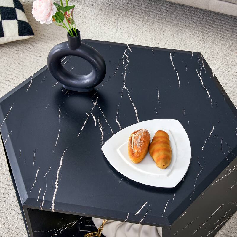 Hexagonal Porous Design Coffee Table Set