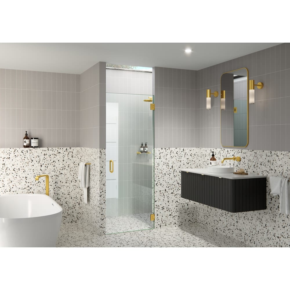 Albedo 28 in. W x 78 in. H Fully Frameless Hinged Shower Door - Width Adj 28.375 - 28.775