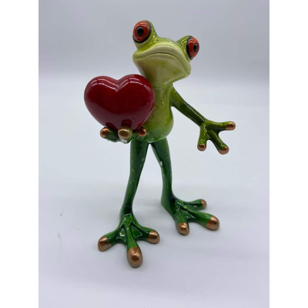 Frog holding Red Heart