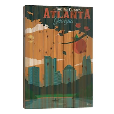 Atlanta Print On Wood by IdeaStorm Studios - Multi-Color