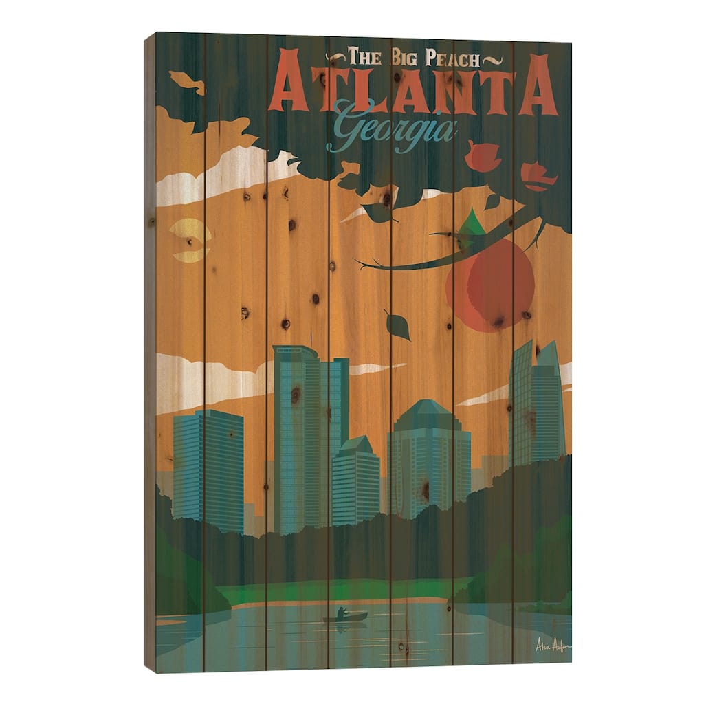 Atlanta Print On Wood by IdeaStorm Studios - Multi-Color