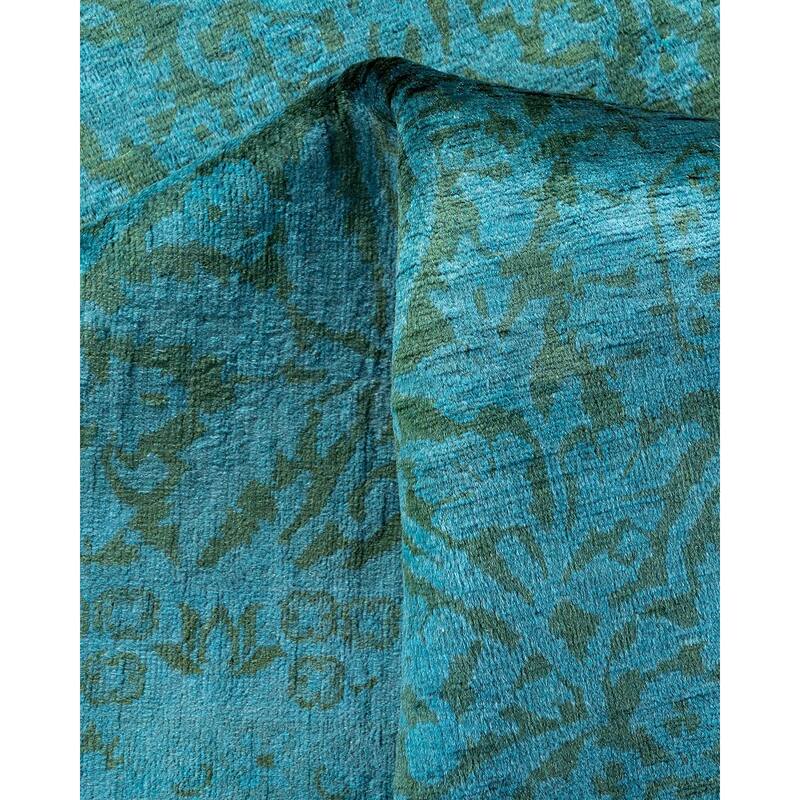 Fine Vibrance, One-of-a-Kind Hand-Knotted Area Rug - Blue, 6' 2" x 9' 0" - 6' 2" x 9' 0"