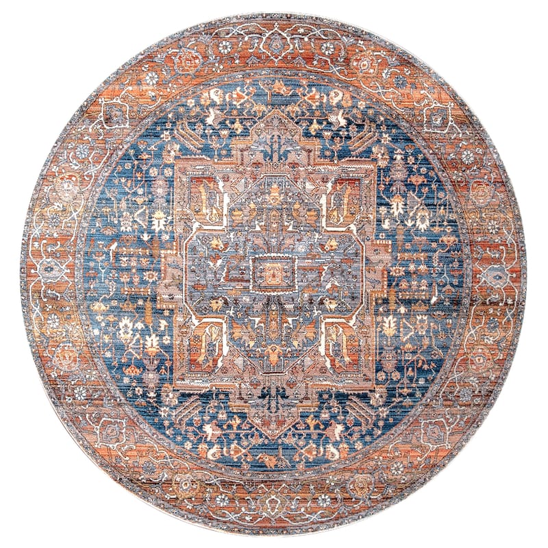 Nuloom Camila Faded Medallion Fringe Area Rug