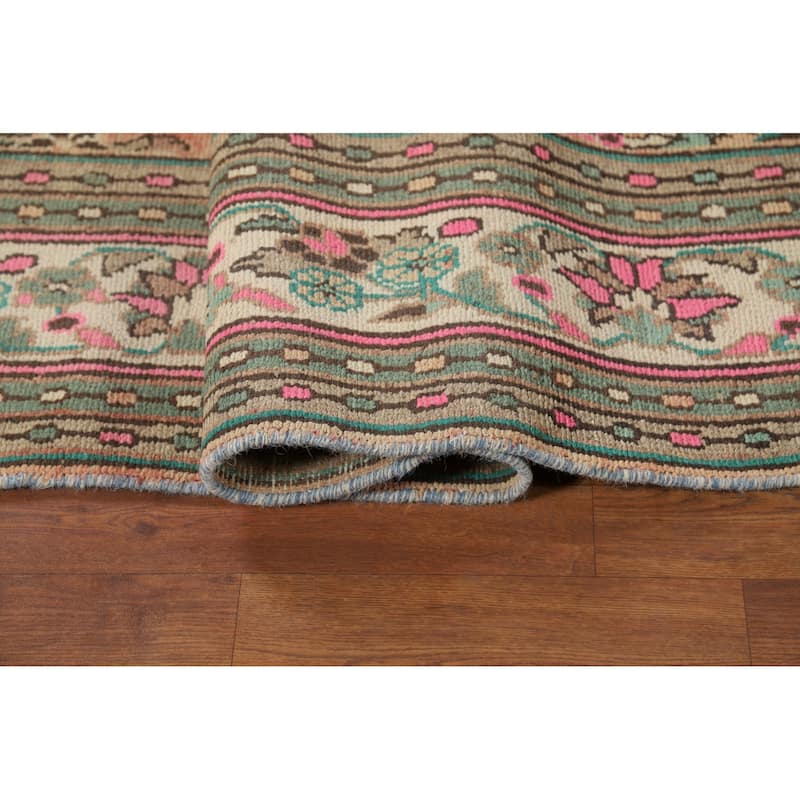 Floral Medallion Hamedan Persian Area Rug Handmade Wool Carpet - 6'8"x 9'8"