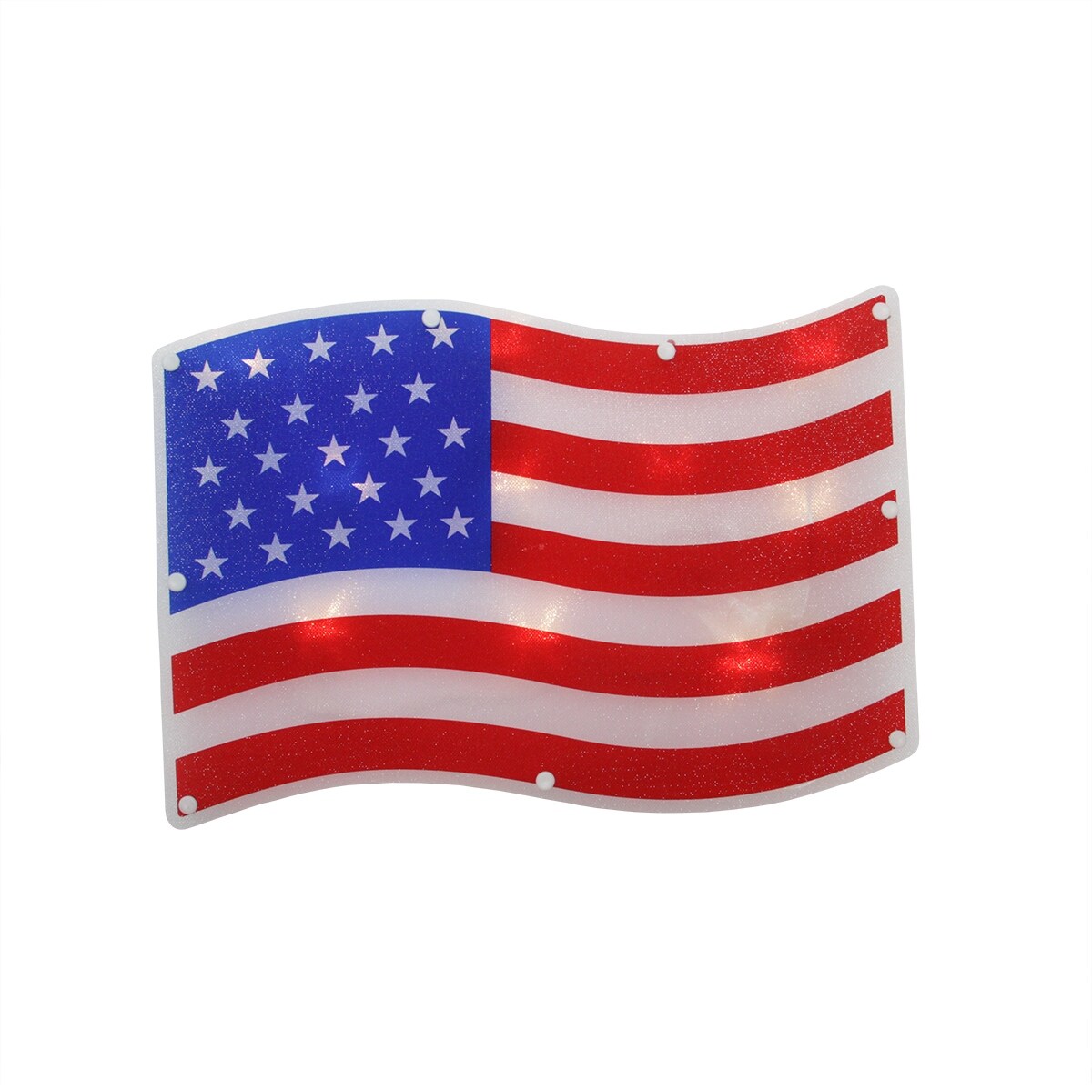 Shop 13 25 Red And White Led Lighted Patriotic American Flag Window Silhouette Overstock 27805573