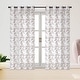 preview thumbnail 3 of 4, Keisha Floral Embroidered Grommet Window Curtain Panel, 54x84 Inches - 54x84 Inches Beige/Burgundy