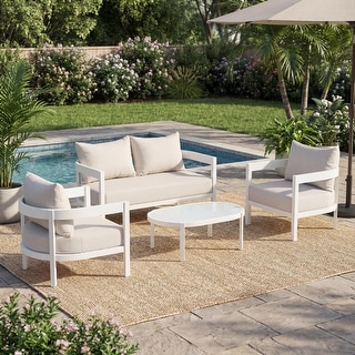 Christopher Knight Home - Modern 4-Piece Outdoor Aluminum Patio ...