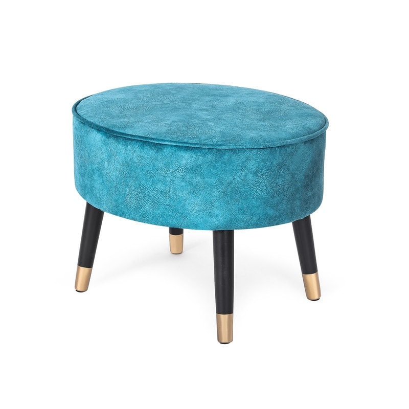 Adeco Ottoman Foot Stool Rest Oval Home Vanity Bench