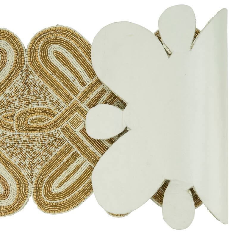 Modern Table Runner With Beaded Design - 13"x36"