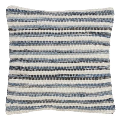 Striped Denim Chindi Throw Pillow