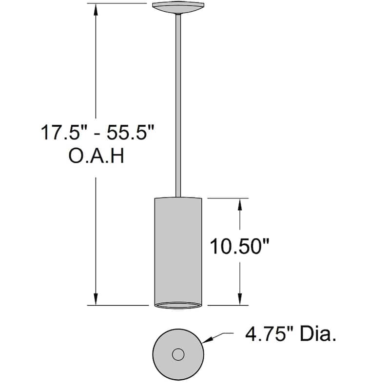 Access Lighting Pilson Cylinder Pendant - Rod - Replaceable LED