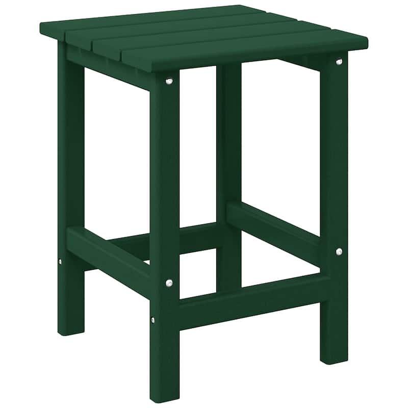 Laguna Hdpe All Weather Outdoor Patio Square Side Table - Dark Green