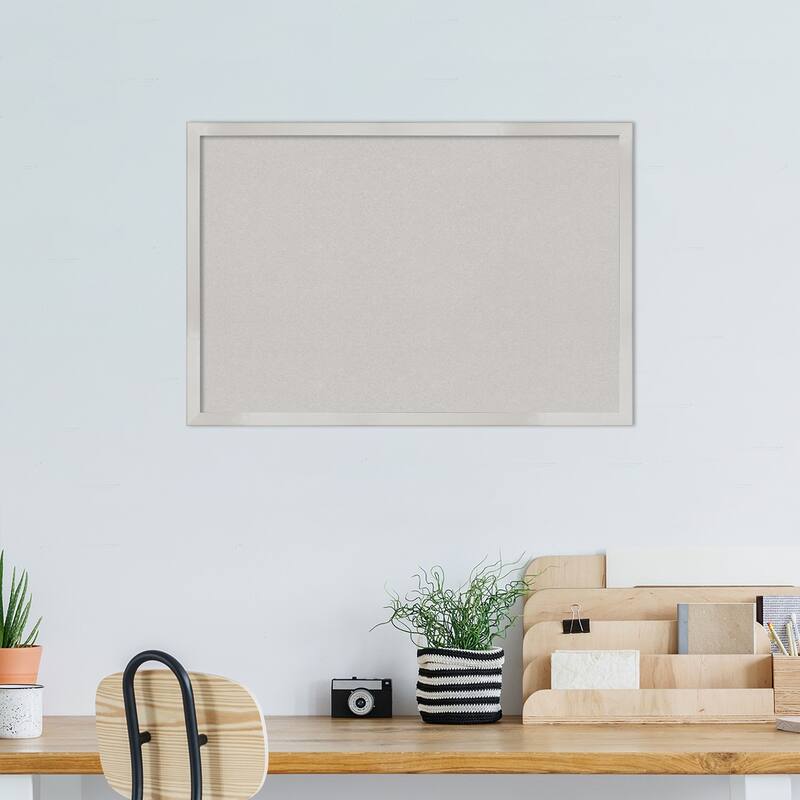 Svelte Wood Framed Grey Corkboard Bulletin Board
